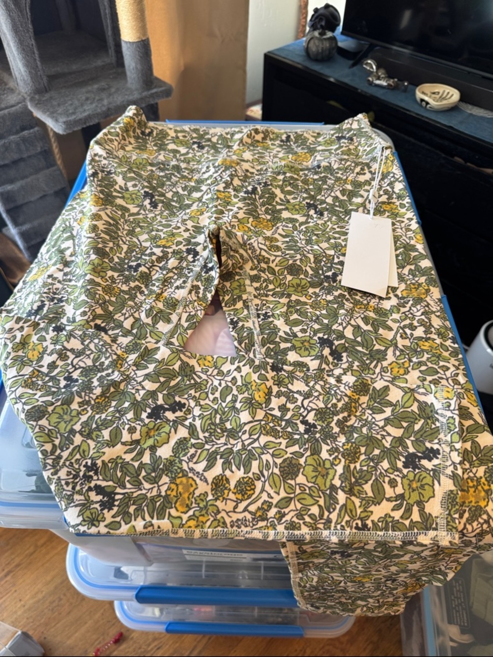 NWT$68 LEZAT Ada Organic Cotton High Waisted 7/8 Legging Botanical Print XL - Picture 11 of 12